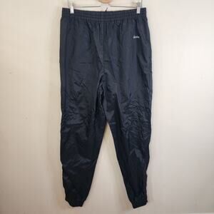 Vintage Eastbay Track Pants Mens Large Tall LT Black Nylon Baggy Wide Leg 90s